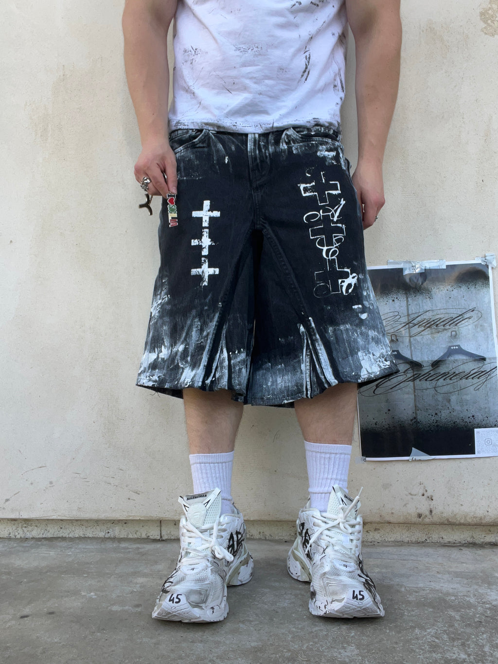 Printed Black jorts SS/26