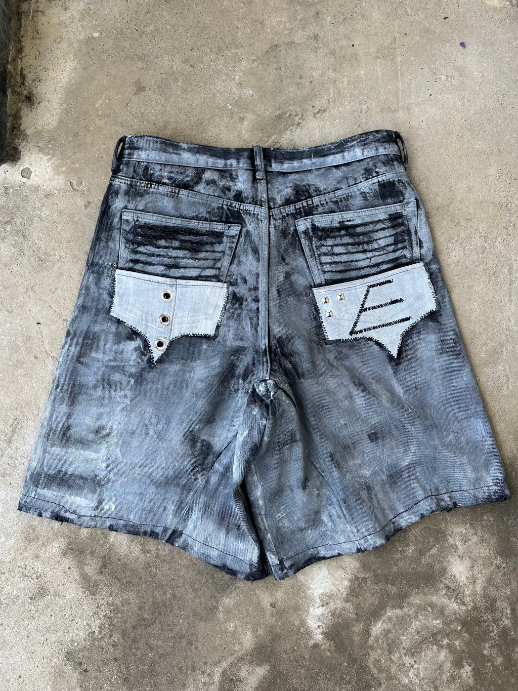 S/S 25 PrintedDenimJorts (Black&White)