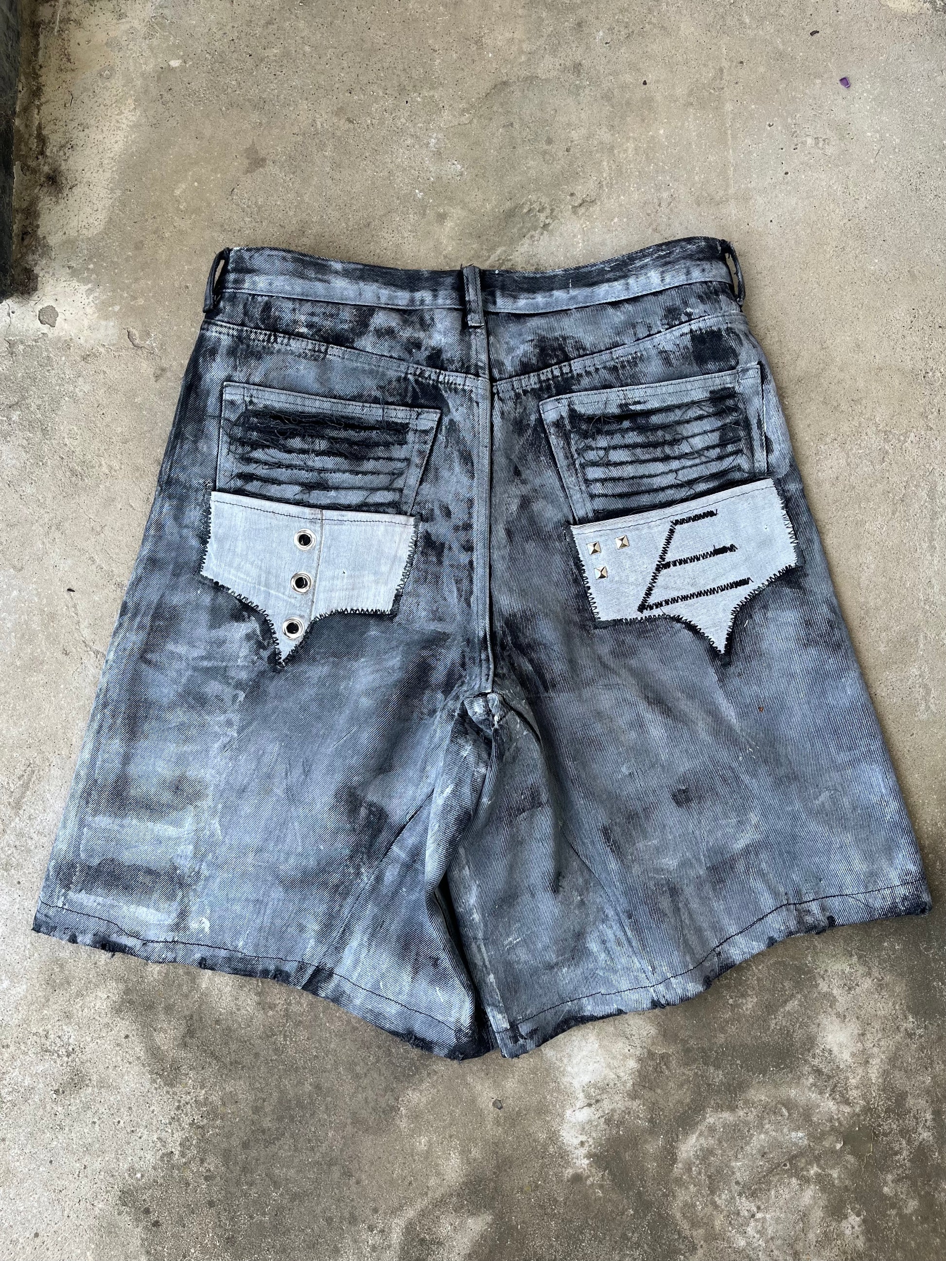 S/S 25 PrintedDenimJorts (Black&White)