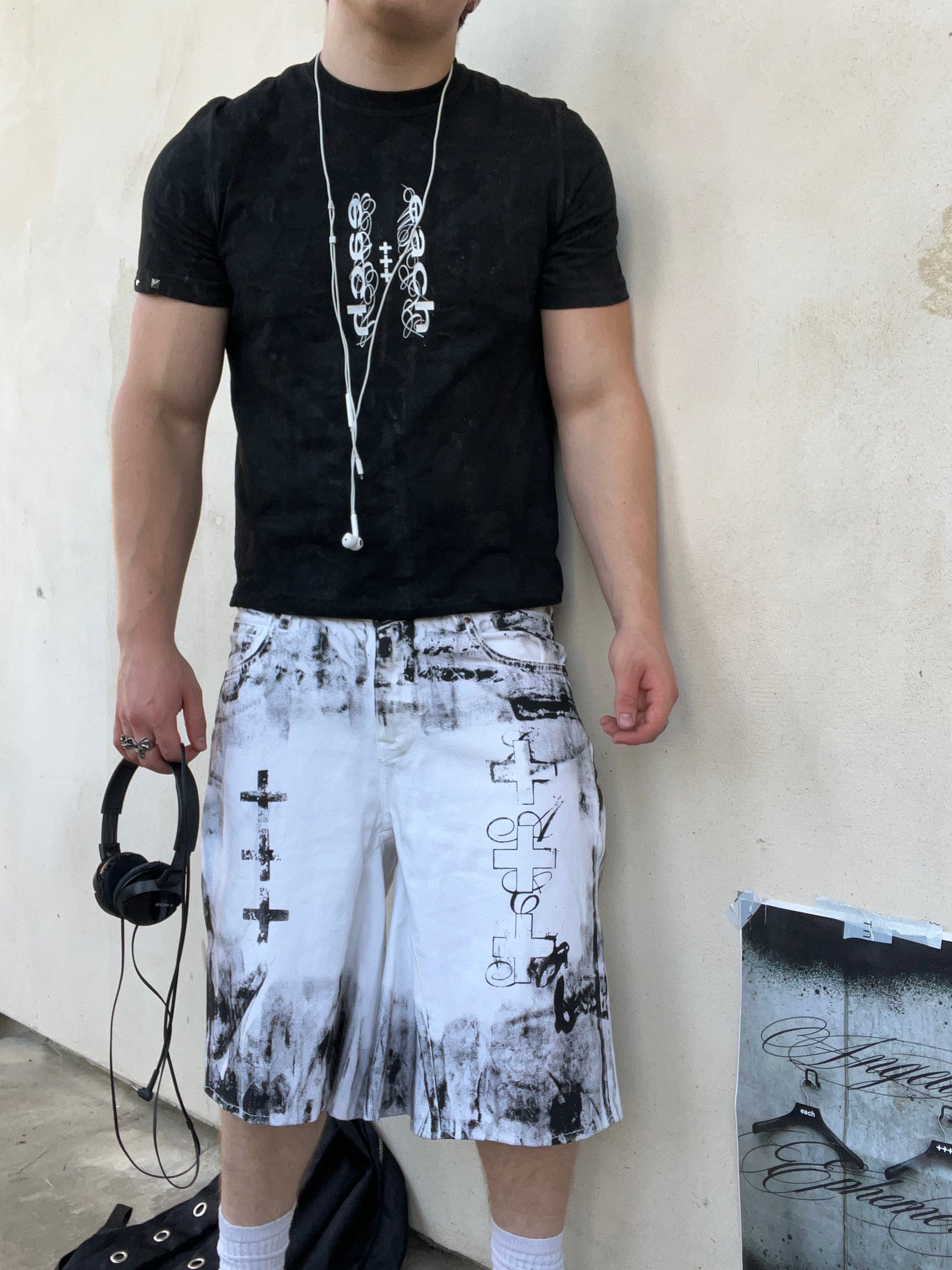 Printed White jorts ss/26