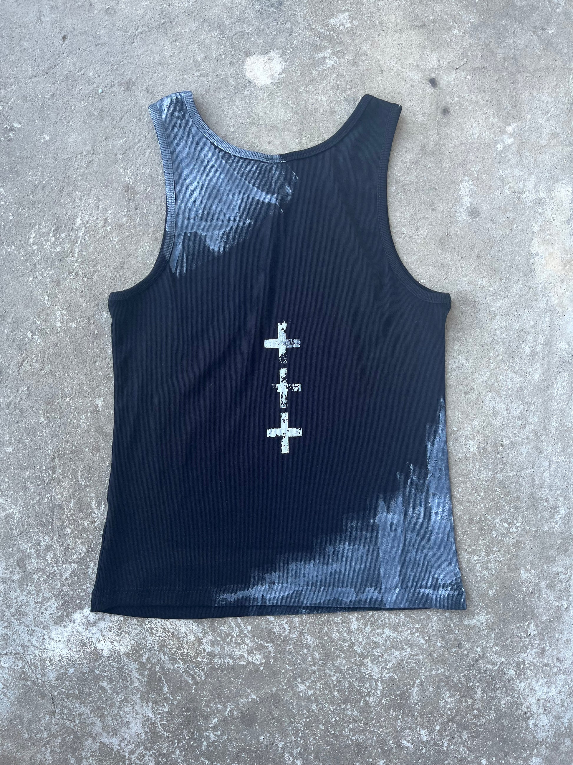 Printed black top Ss/26