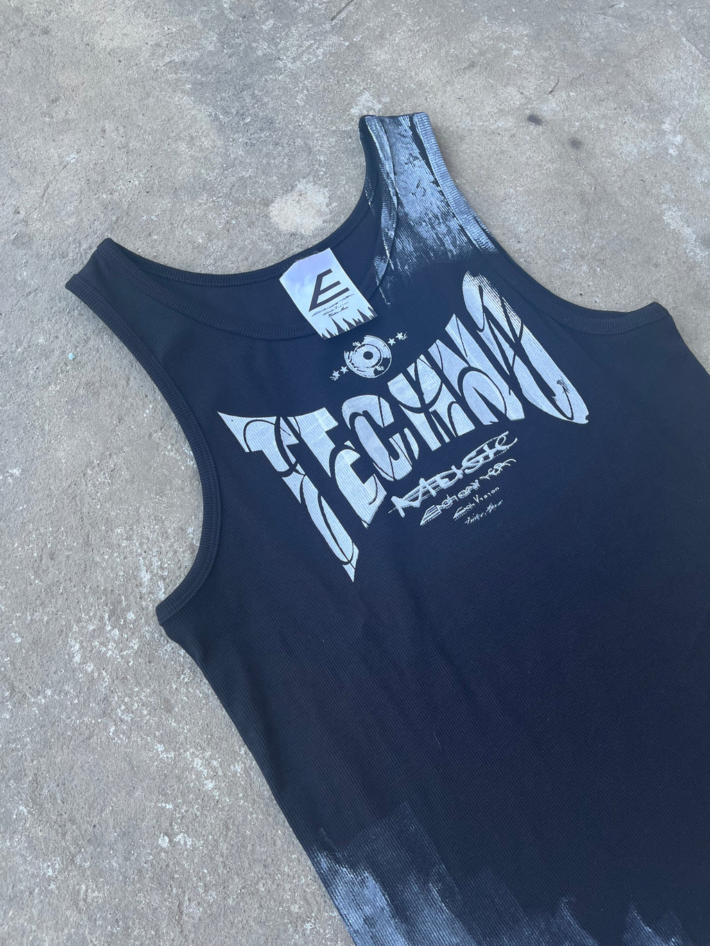 Printed black top Ss/26
