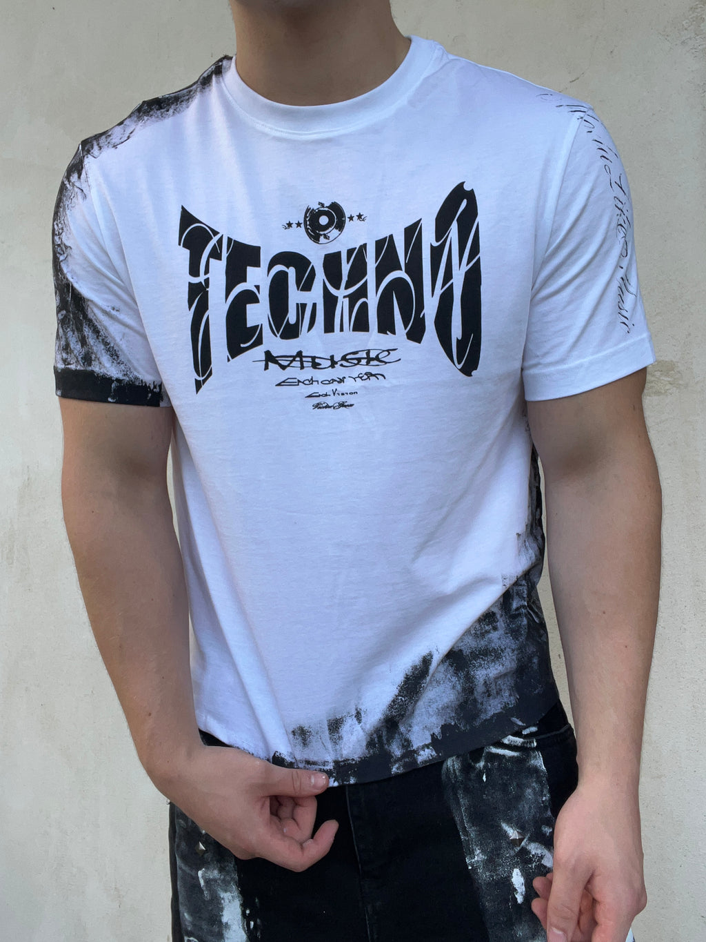Printed White techno tshirt Ss/26