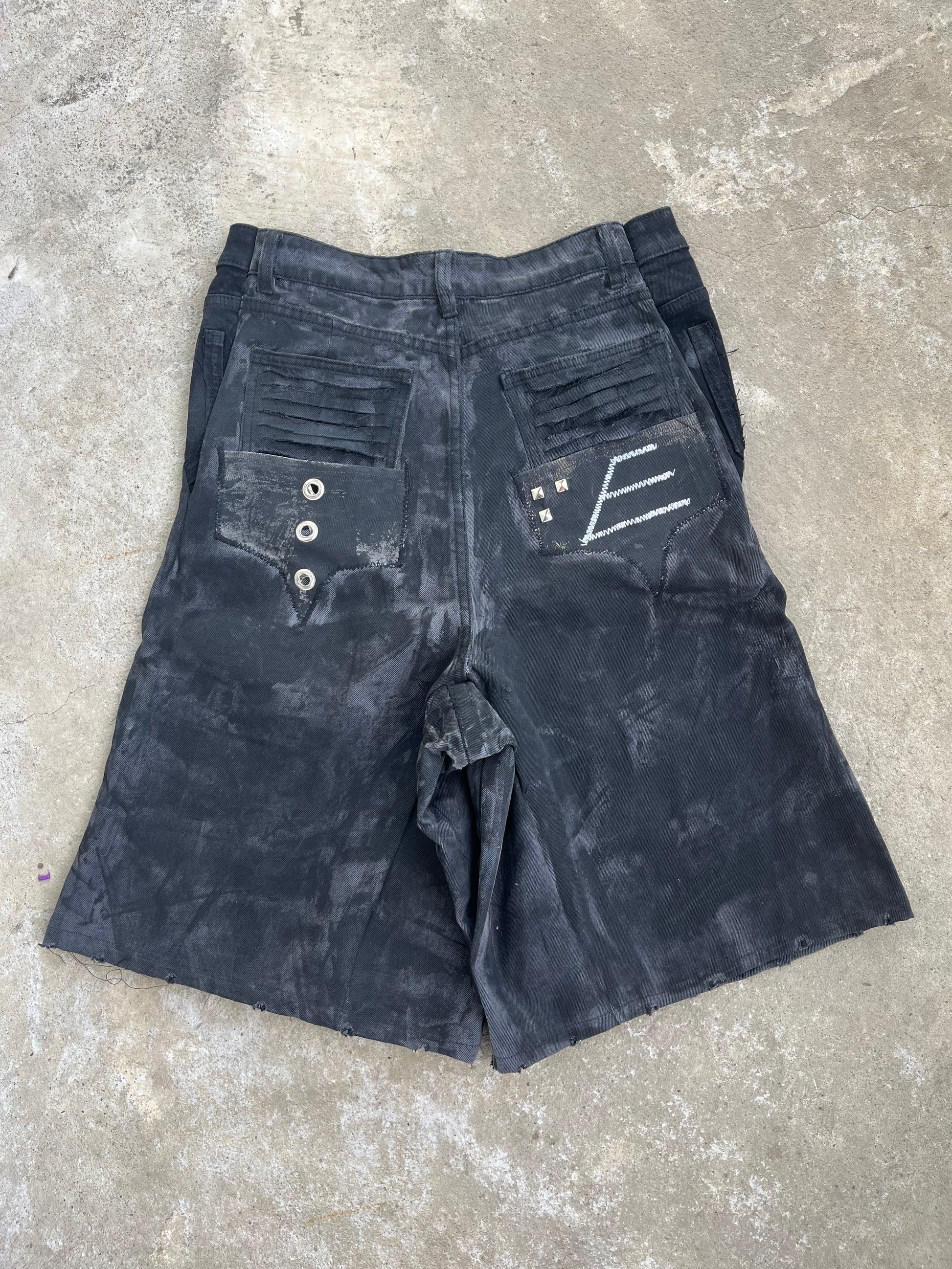 S/S 25 PrintedDenimJorts (Black)