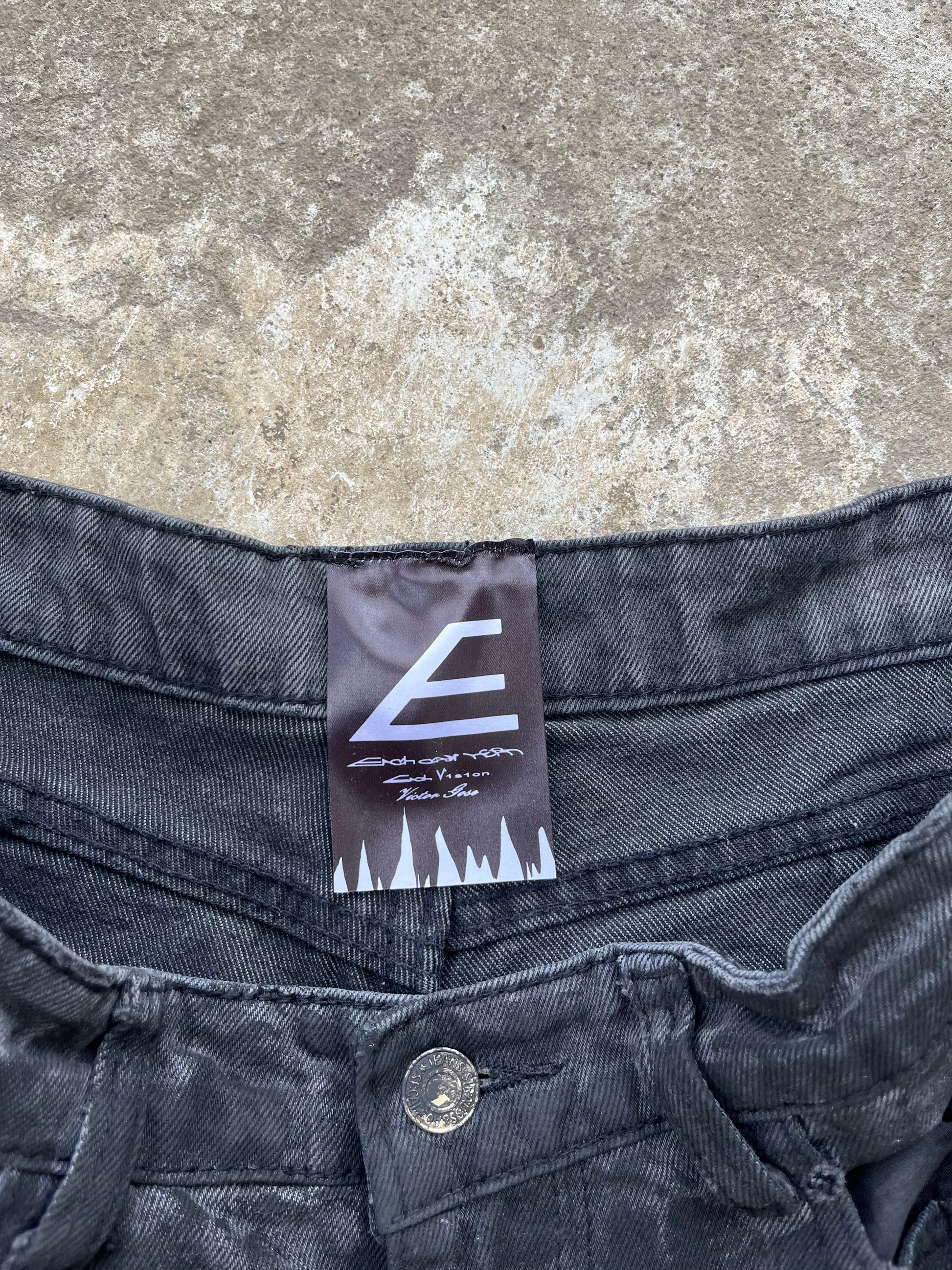 S/S 25 PrintedDenimJorts (Black)