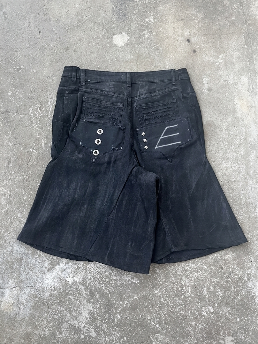 Black wax jorts SS/26