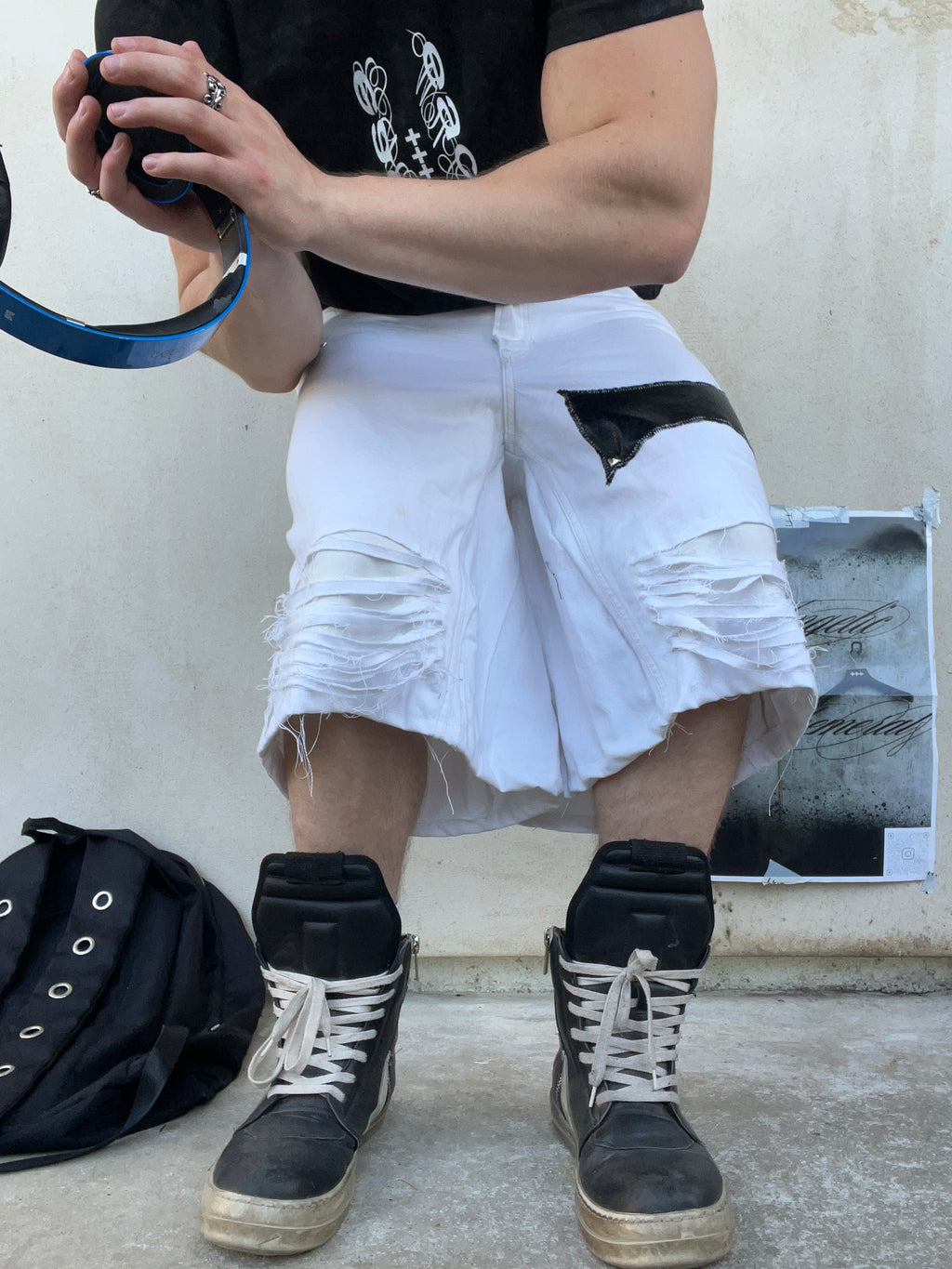 White Distress jorts SS/26