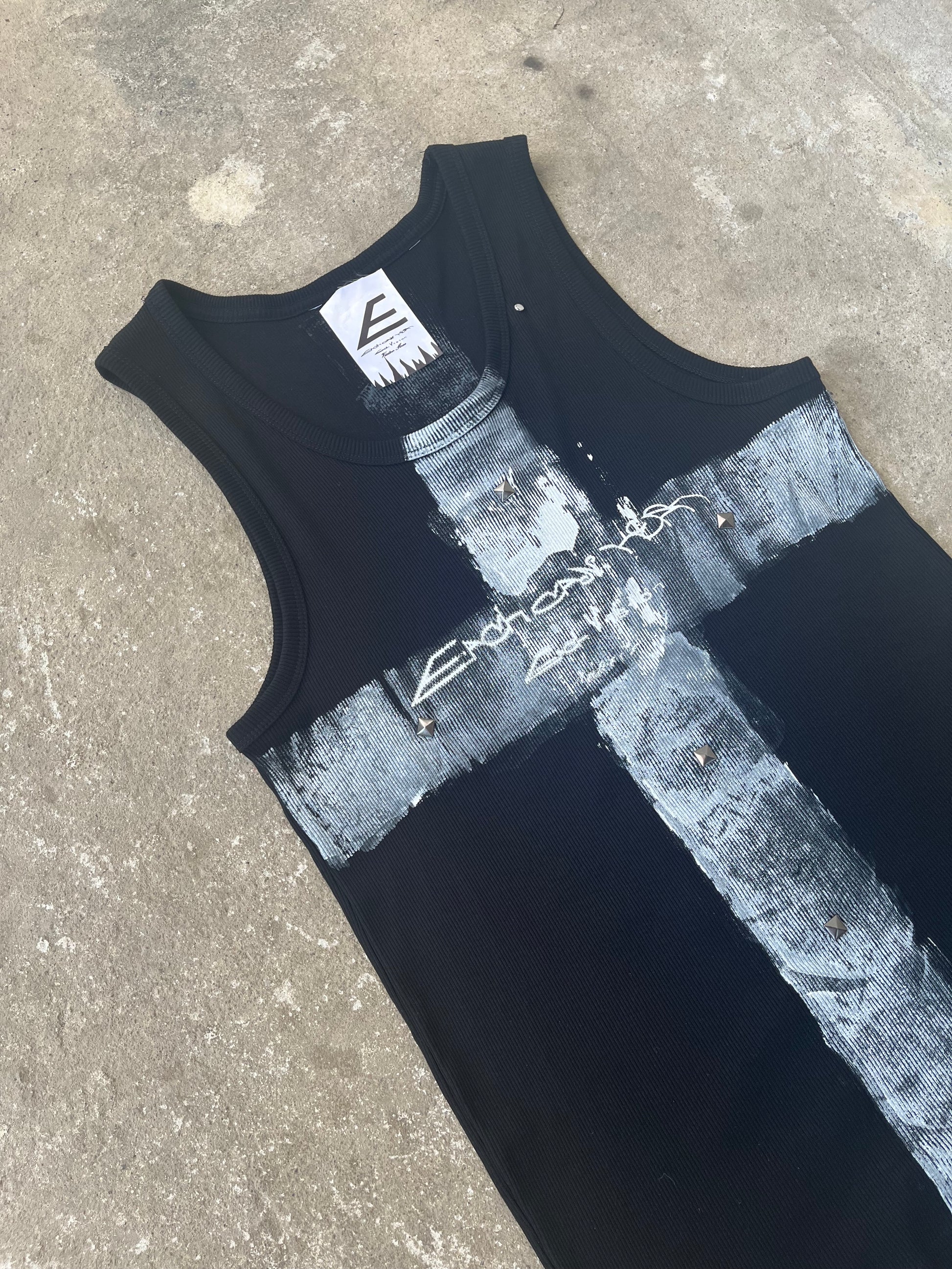 Printed Black top Ss/26