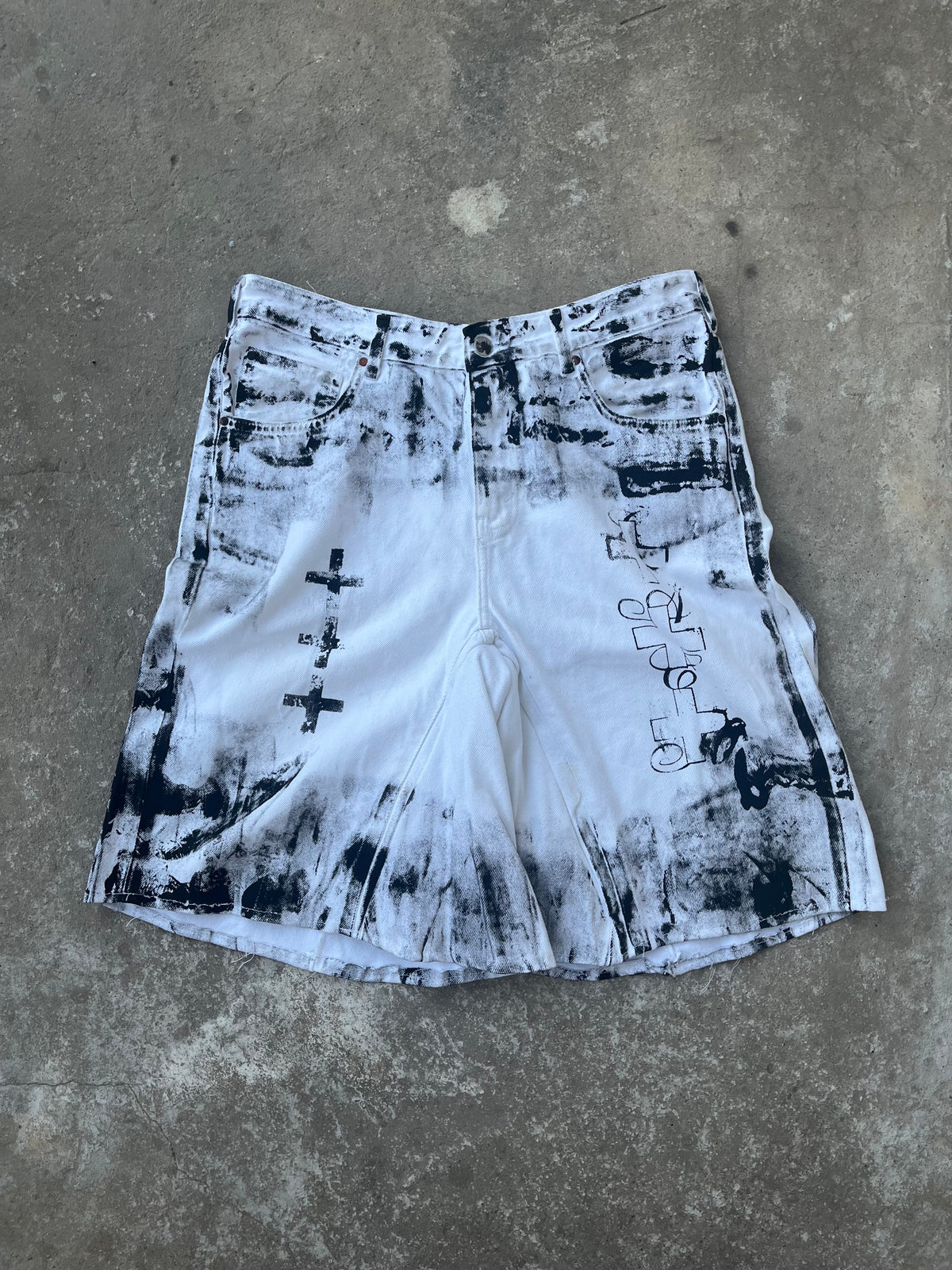 Printed White jorts ss/26