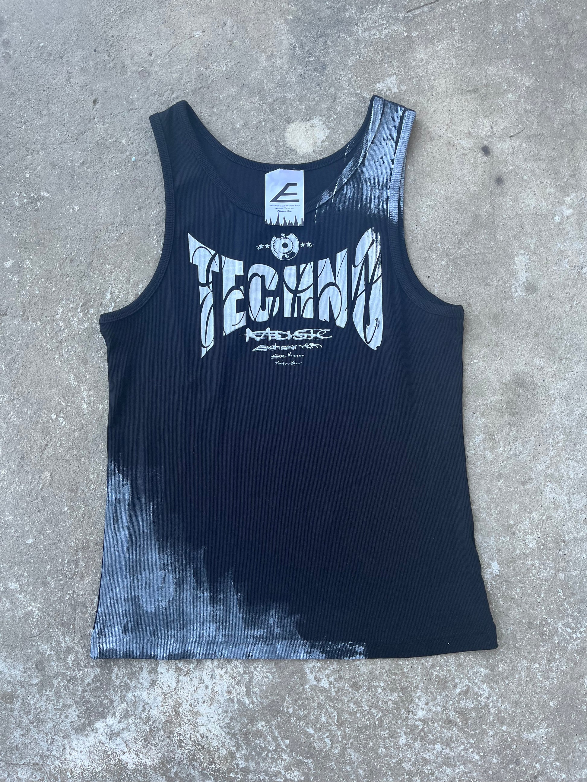 Printed black top Ss/26