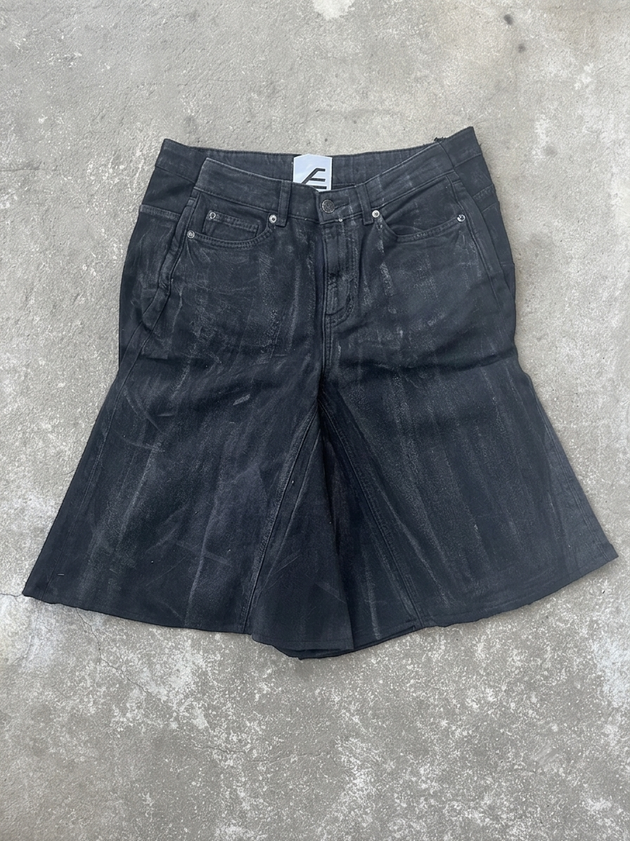 Black wax jorts SS/26