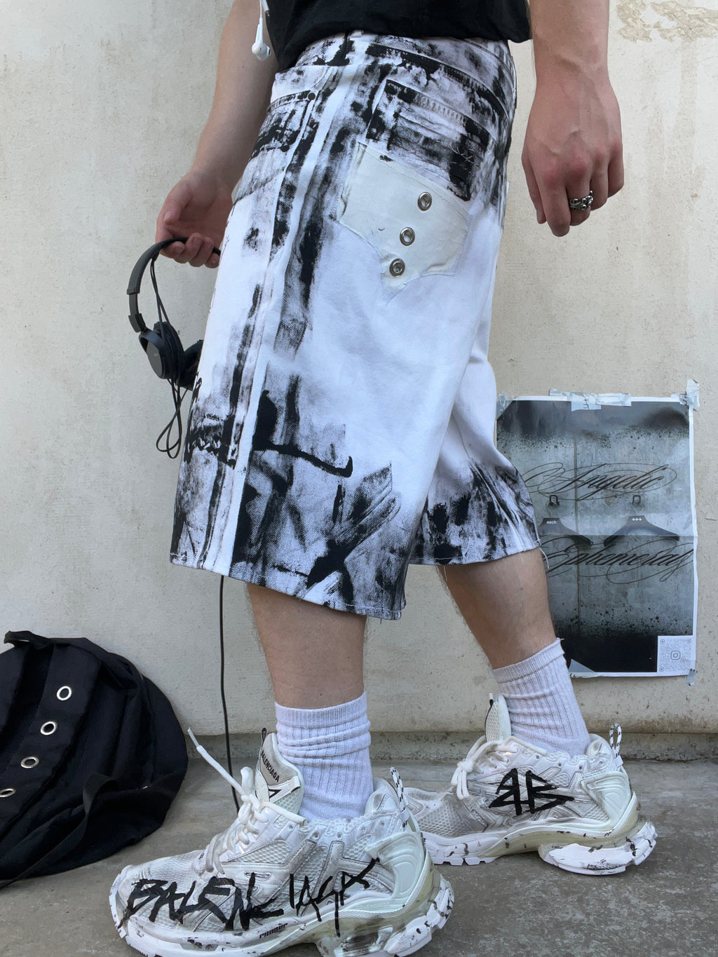 Printed White jorts ss/26