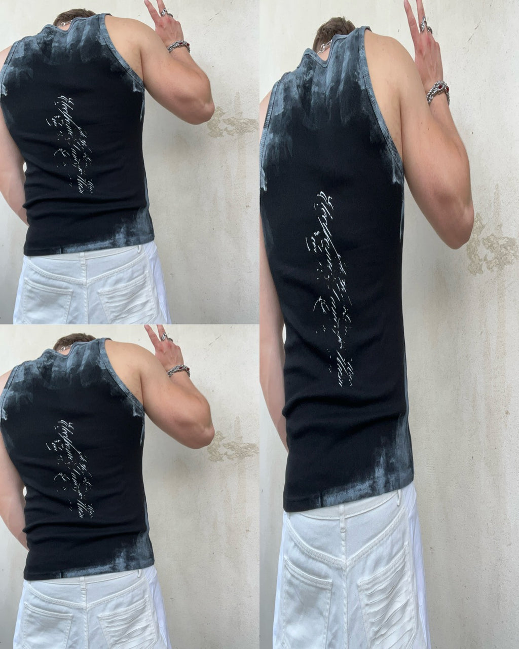 Printed Black top Ss/26