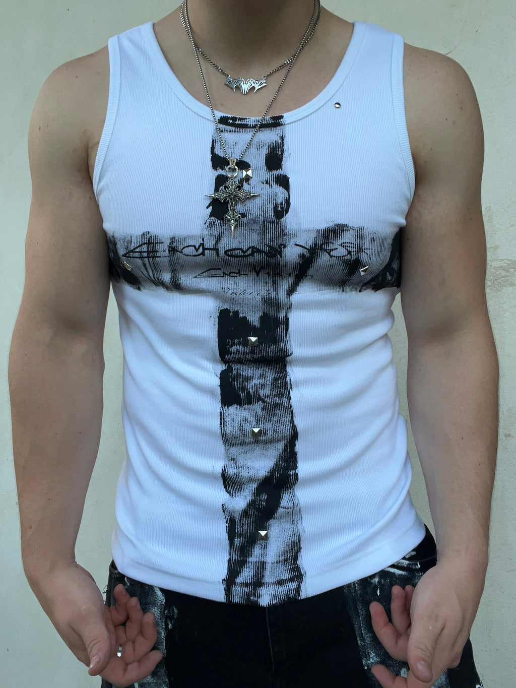 Printed White top Ss/26