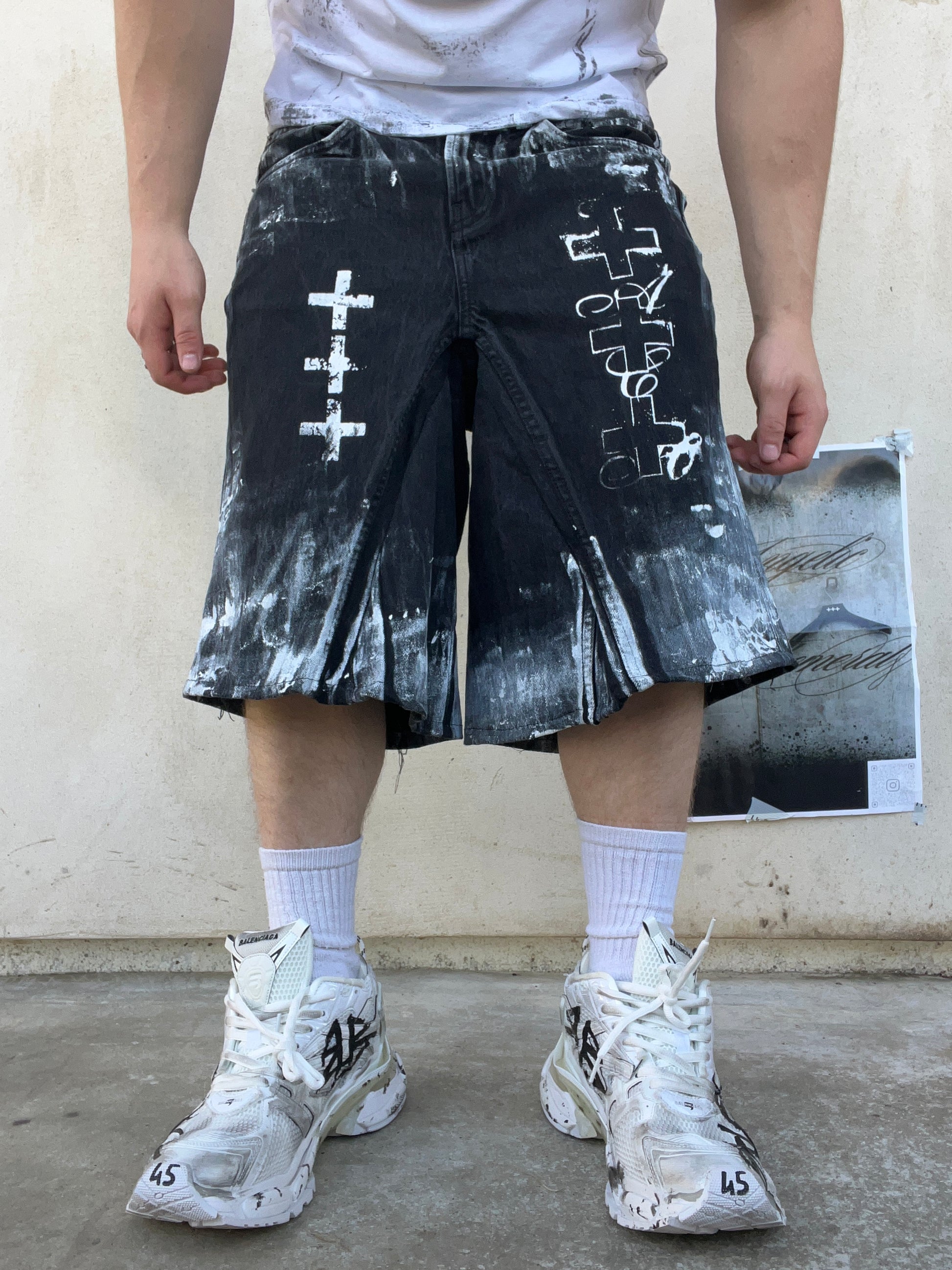 Printed Black jorts SS/26