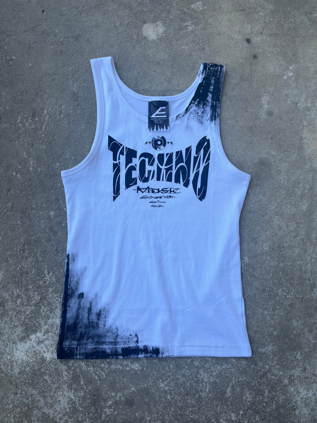 Printed White techno top Ss/26