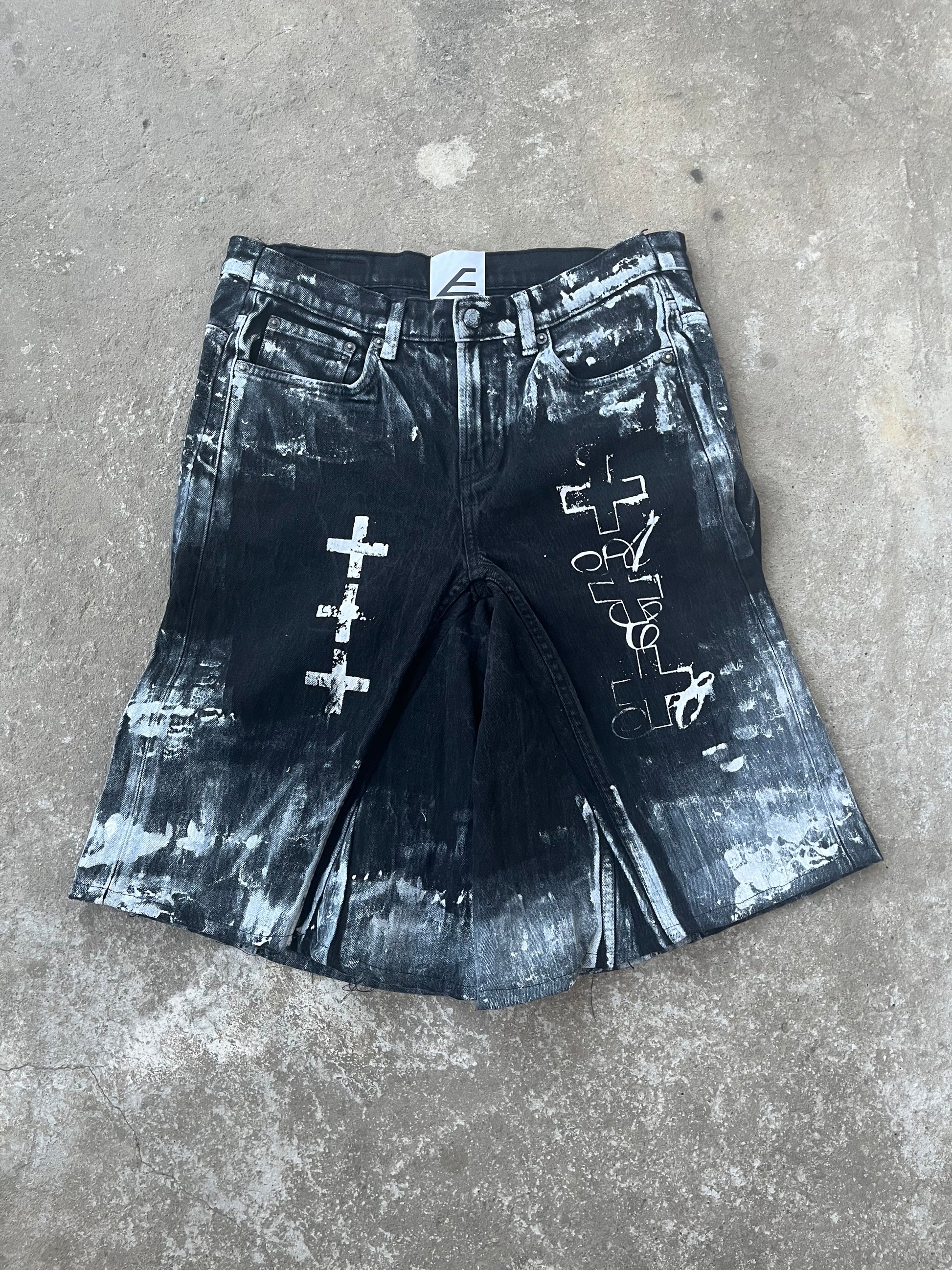 Printed Black jorts SS/26