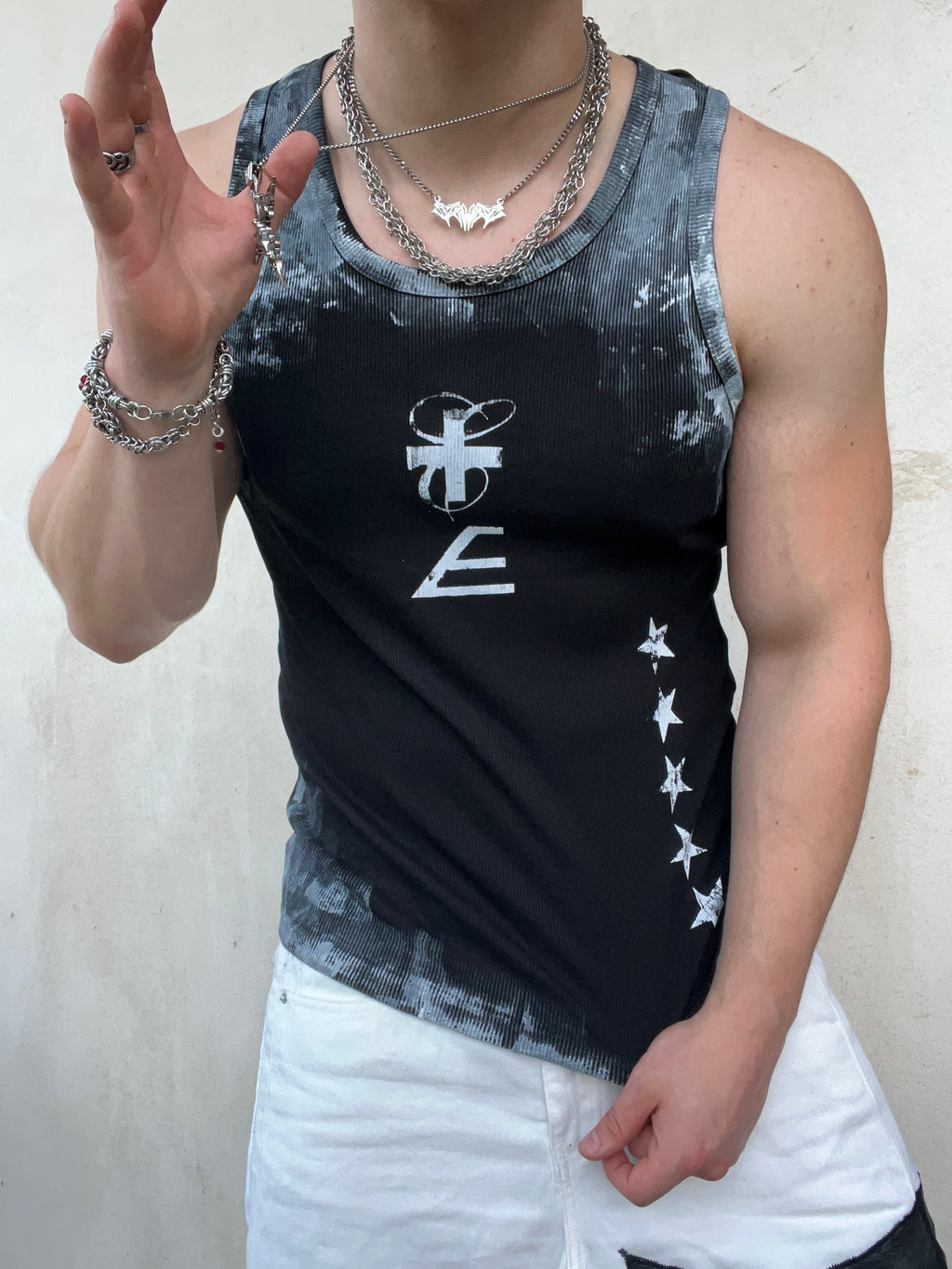 Printed Black top Ss/26