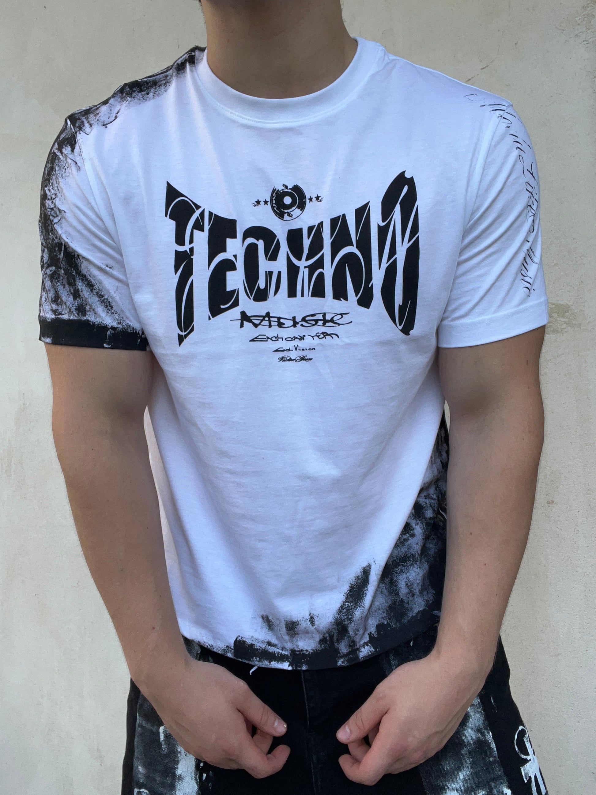 Printed White techno tshirt Ss/26