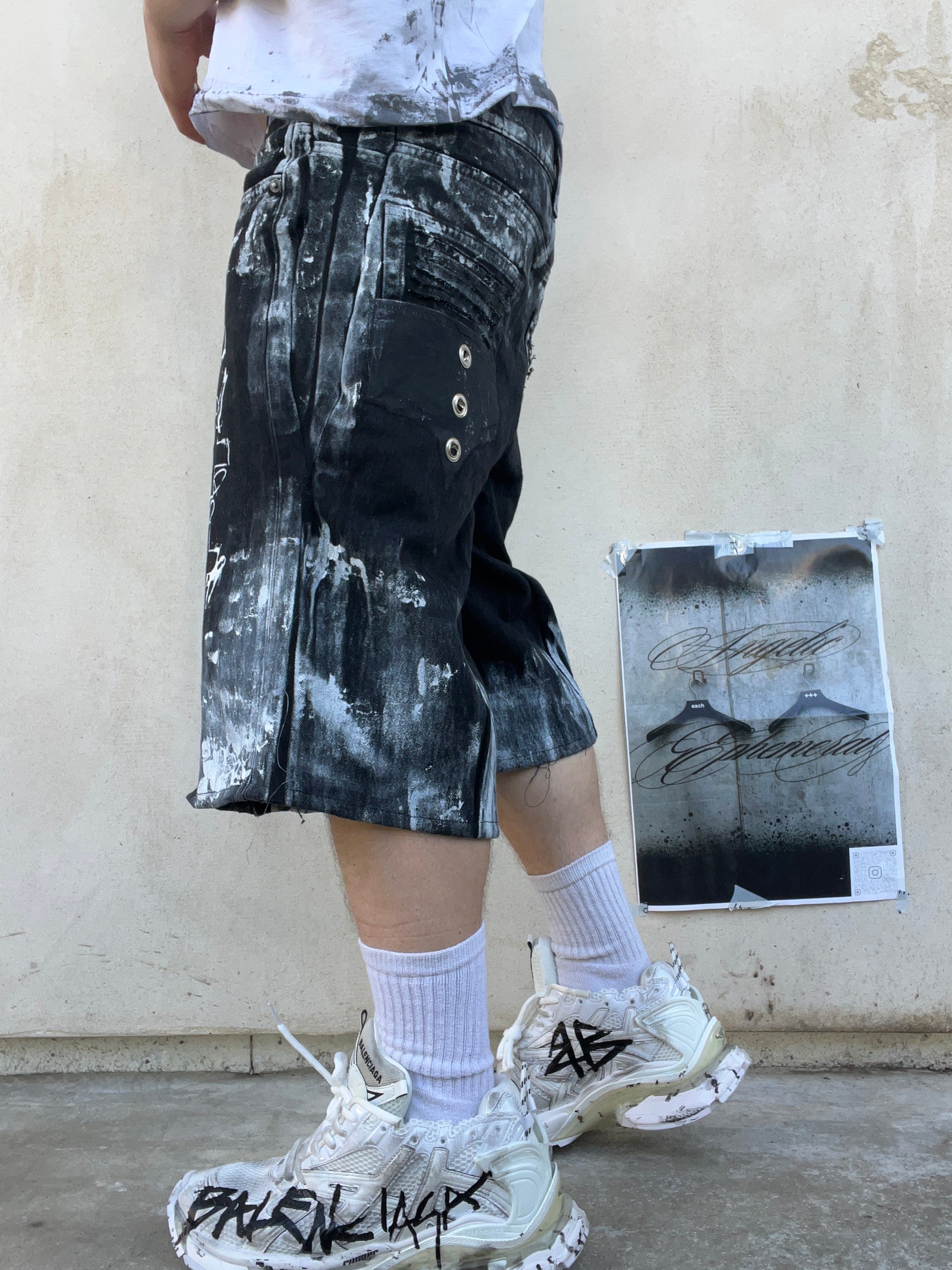 Printed Black jorts SS/26