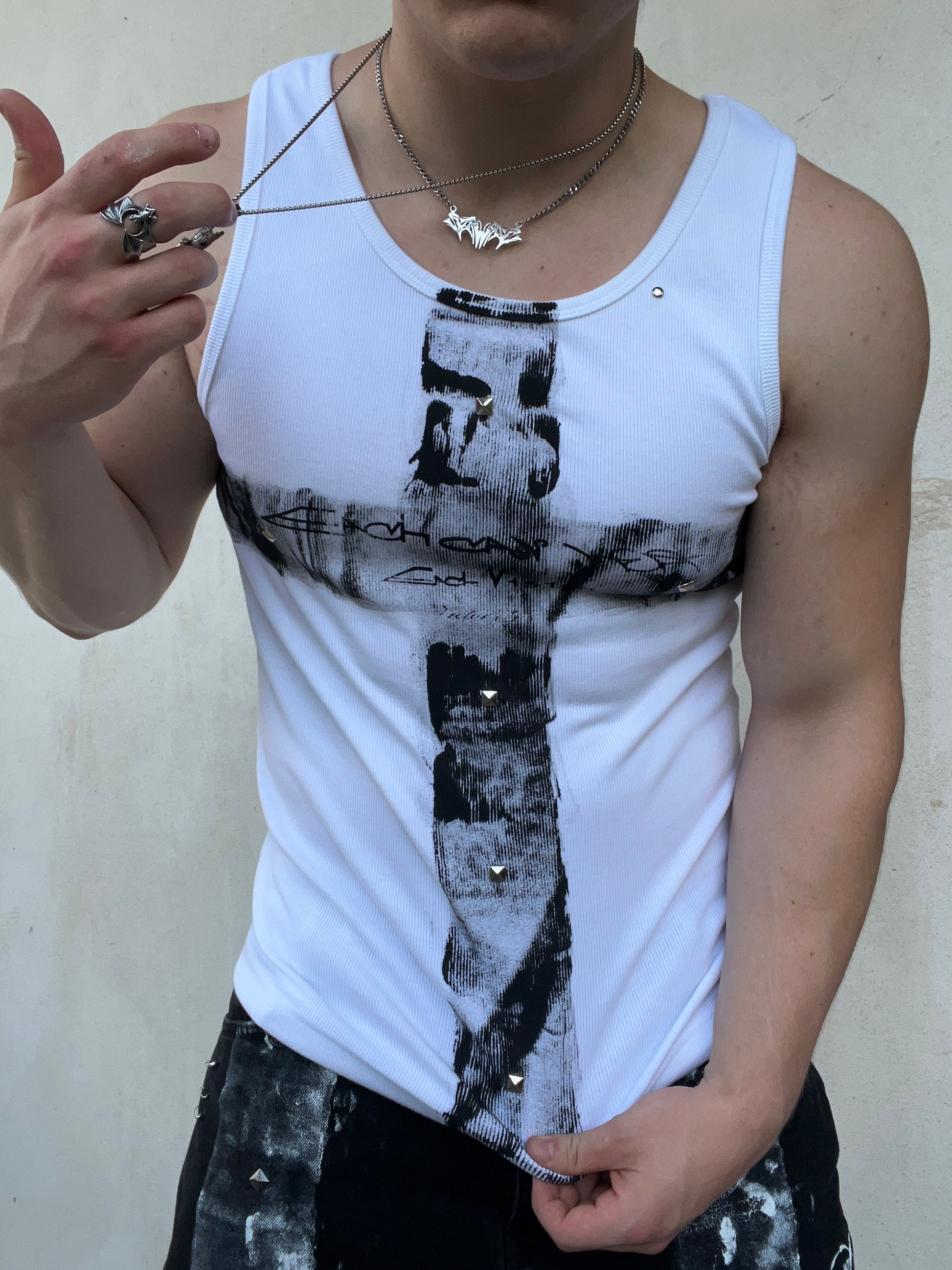Printed White top Ss/26